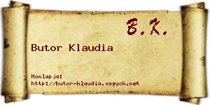 Butor Klaudia névjegykártya